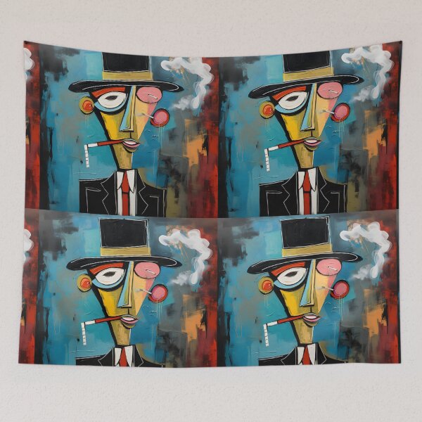 Item preview, Abstract Tobacco Tales- A Pastel Cosmos of Anthropomorphic Harmony designed and sold by OlfactoART Studio.