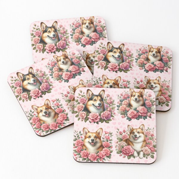 Item preview, Corgi with Roses and Hearts Valentine's Day designed and sold by Animals-on-me.