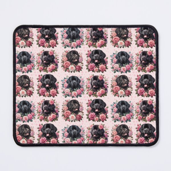 Item preview, Black Newfoundland with Roses and Hearts Valentine's Day designed and sold by Animals-on-me.