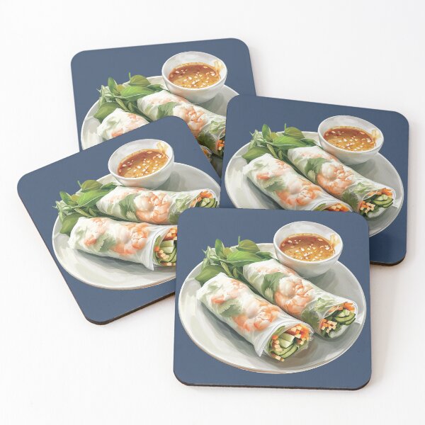 Item preview, Asian Fresh Shrimp Spring Roll with Peanut Dipping Sauce designed and sold by Alicia Chee.