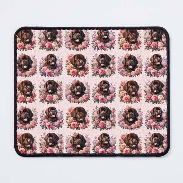 Item preview, Brown Newfoundland with Roses and Hearts Valentine's Day designed and sold by Animals-on-me.