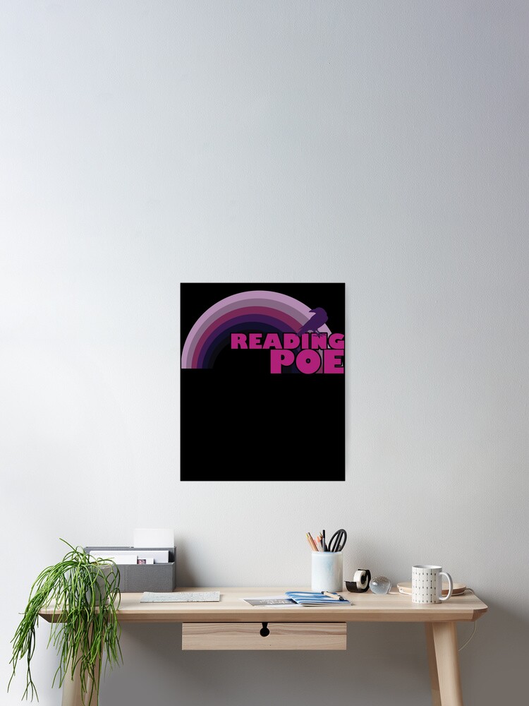 Thumbnail 2 von 3, Poster, Reading Poe Raven Emo Rainbow Funny Edgar Allan Poe Gear designt und verkauft von DynamicDesign.