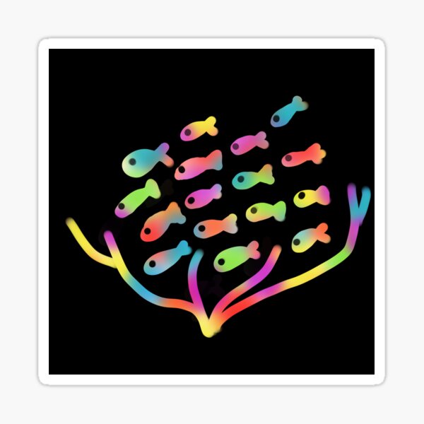 Item preview, neon school of fish designed and sold by seahorse crossing.