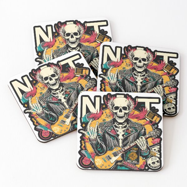 Item preview, skeleton t-shirt playing guitar designed and sold by PrintyArts.