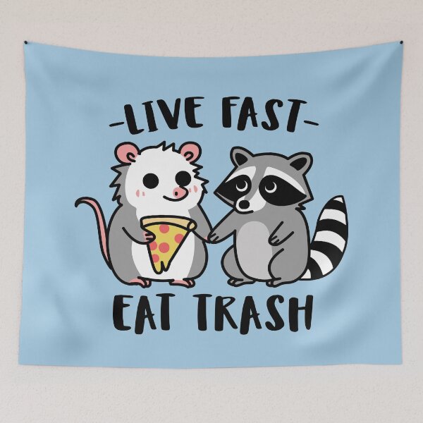Item preview, live fast eat trash (chibi) designed and sold by hunnydoll.