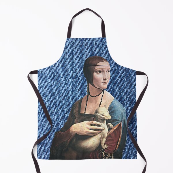 Item preview, 80s Denim Blue Background Lady with an Ermine  designed and sold by pelagio.