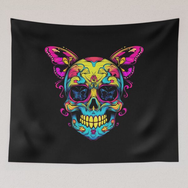 Item preview, Rainbow Butterfly Skull Tattoo designed and sold by Goku Creations.