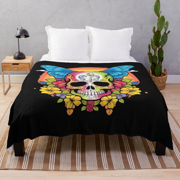 Item preview, Colourful rainbow with skull butterfly designed and sold by Goku Creations.