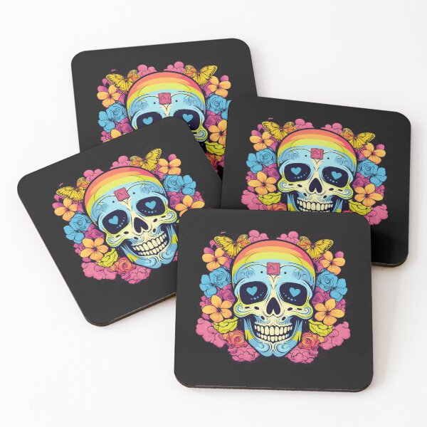 Item preview, Colourful rainbow with skull butterfly designed and sold by Goku Creations.