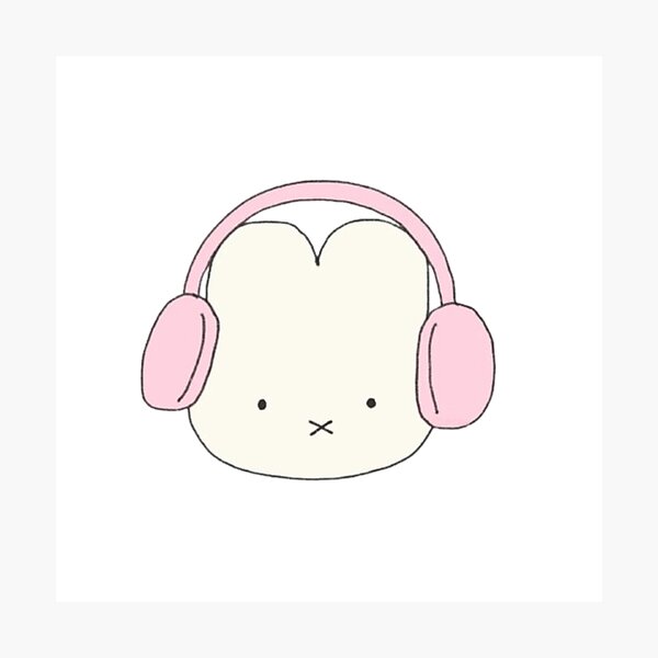 Item preview, Bear with pink headphones  designed and sold by Strawberry  _.