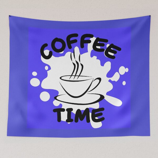 Item preview, Coffe Time with blue background designed and sold by OmikronStore.