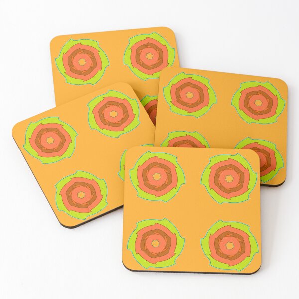 Item preview, Orange and Lime Green Whirling Circle designed and sold by KeksWorkroom.
