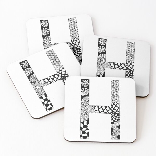 Item preview, Letter H Zentangle designed and sold by SavannaHandmade.