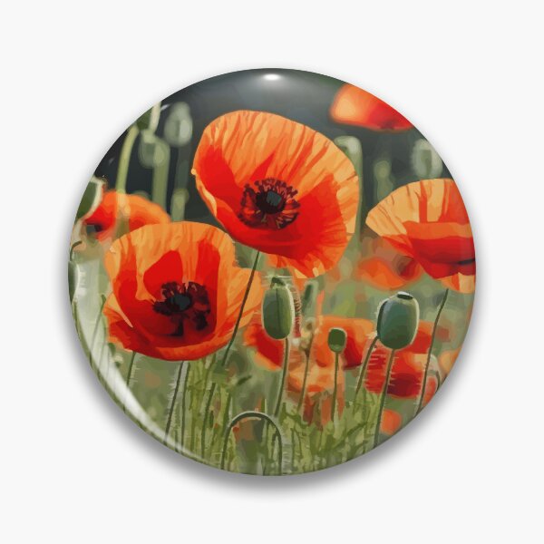 Item preview, Red Poppy Garden Floral Landscape designed and sold by Vicky Brago-Mitchell®.