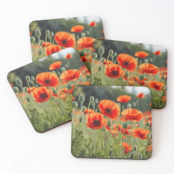 Item preview, Red Poppy Garden Floral Landscape designed and sold by Vicky Brago-Mitchell®.