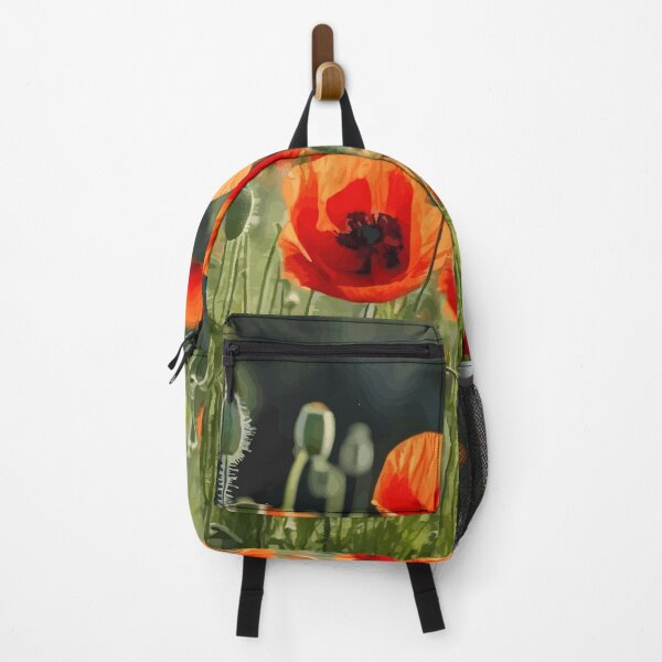 Item preview, Red Poppy Garden Floral Landscape designed and sold by Vicky Brago-Mitchell®.
