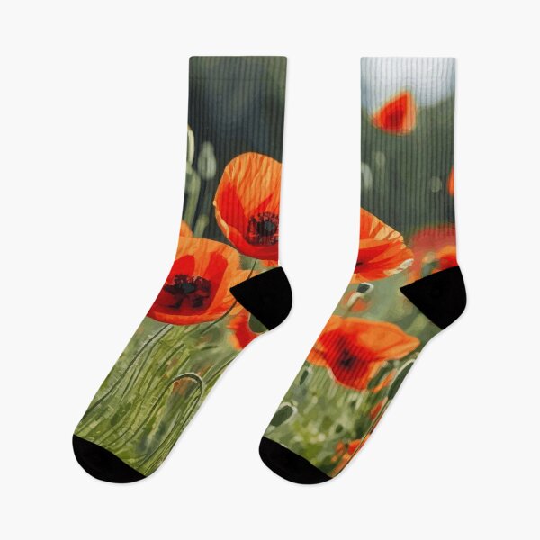 Artikelvorschau, Rote Mohnblumengarten-Blumenlandschaft entworfen und verkauft von Vicky Brago-Mitchell®.