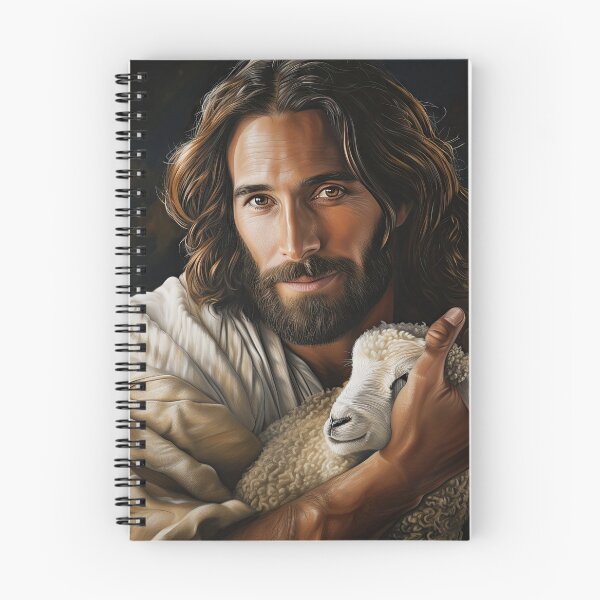 Item preview,  Jesus and Lamb - 'God takes care of us like a loving shepherd takes care of his sheep.' designed and sold by ai1art.