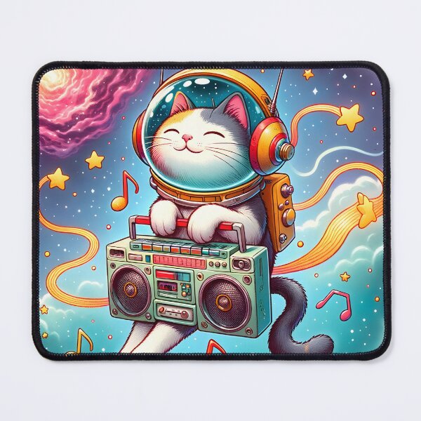 Item preview, Cosmic Beats Cat Astronaut designed and sold by inkArtistryfine.