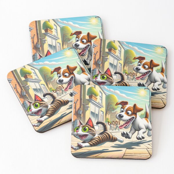 Item preview, "Suburban Frolic Playful Pets" designed and sold by inkArtistryfine.