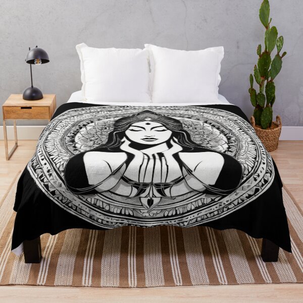 Item preview, A spiritual women praying front of a mandala patterned designed and sold by JangmiHorang.