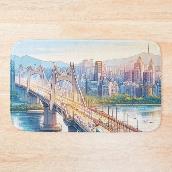 Item preview, Han River Bridge in Seoul. designed and sold by growing-mom.