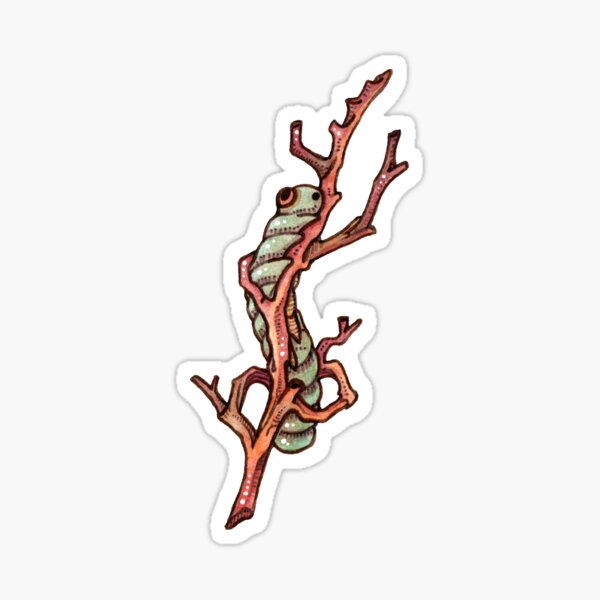 Item preview, the green caterpillar on the branch designed and sold by linezent.