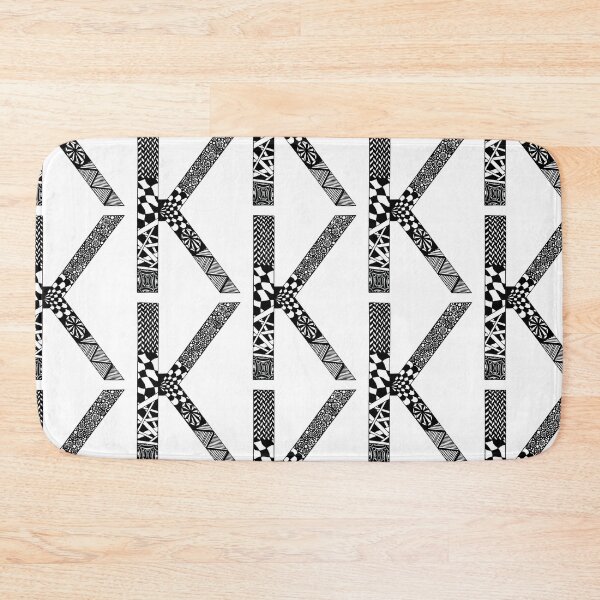 Item preview, Letter K zentangle designed and sold by SavannaHandmade.