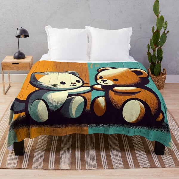 Item preview, Furry Friends: Cat and Bear Bond designed and sold by inkArtistryfine.