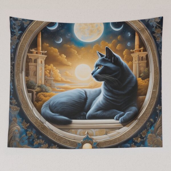 Item preview, a cat gazing at the sky graffiti designed and sold by JangmiHorang.