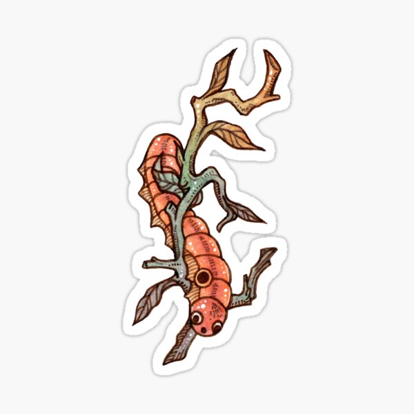 Item preview, the orange caterpillar on the branch designed and sold by linezent.