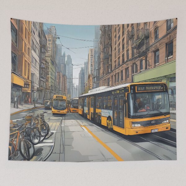 Item preview, transportation in the city, bus,  designed and sold by KiraChie.