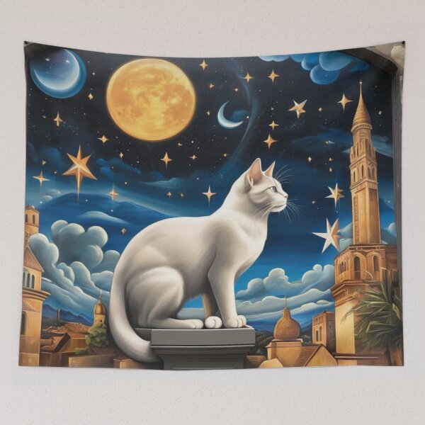 Item preview, a cat ornament gazing at the sky graffiti designed and sold by JangmiHorang.