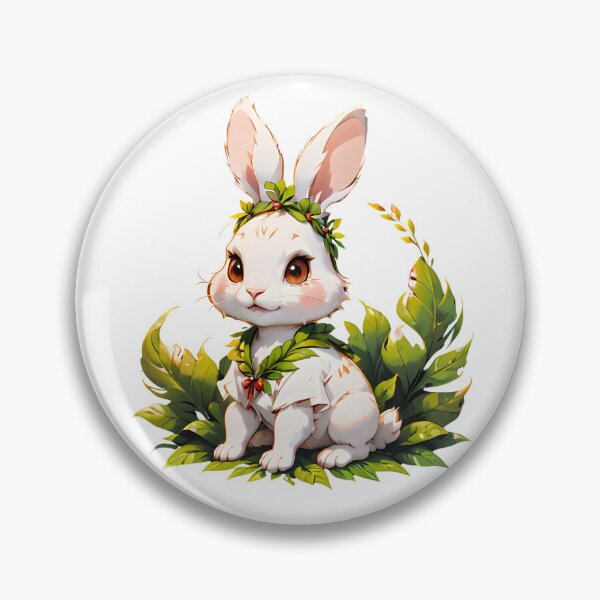 Item preview, "Whimsical Bunny Delight: Vector Design with Lively Green Leaves" designed and sold by ArtistKunal123.