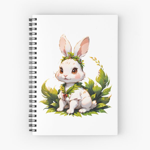Item preview, "Whimsical Bunny Delight: Vector Design with Lively Green Leaves" designed and sold by ArtistKunal123.