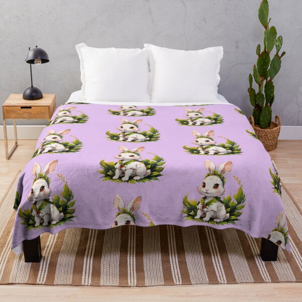 Item preview, "Whimsical Bunny Delight: Vector Design with Lively Green Leaves" designed and sold by ArtistKunal123.