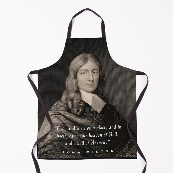 Item preview, John Milton portrait and quote: “The mind is its own place and, in itself can make a heaven of hell or a hell of heaven.” designed and sold by artbleed.