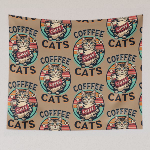 Item preview, coffee cats v11 designed and sold by FenwickDesign99.