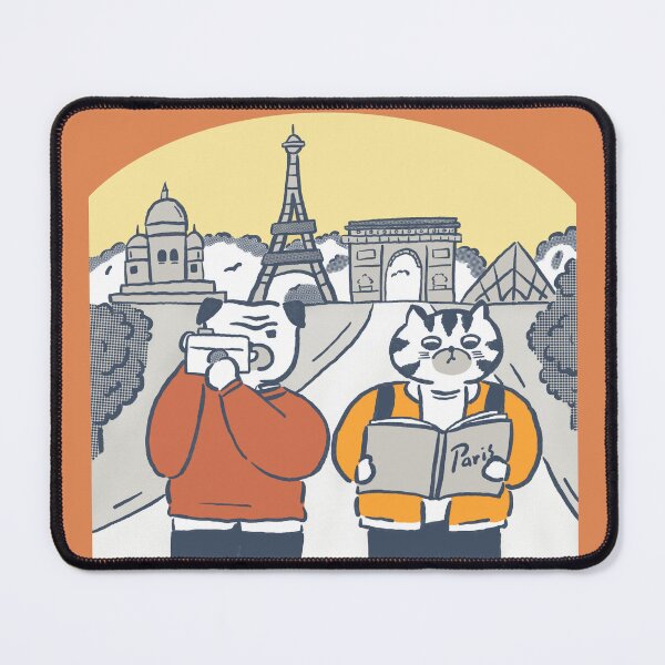 Item preview, paris vacation, funny pug and cat designed and sold by LittleAdong.