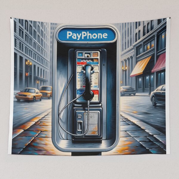 Item preview, Urban Nostalgia Payphone Street Scene designed and sold by inkArtistryfine.