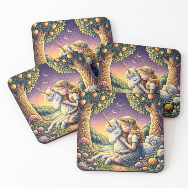 Item preview, Enchanted Forest Unicorn Embrace" designed and sold by inkArtistryfine.