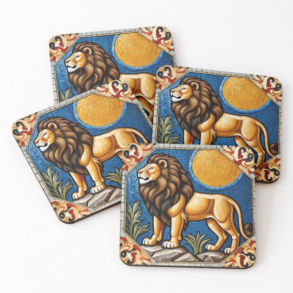Item preview, Lion Upon the Rock Medieval Mosaic designed and sold by YuckyCat.