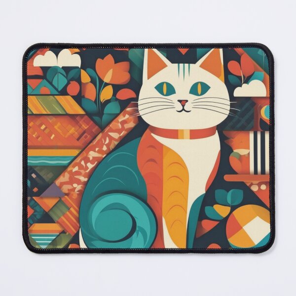 Item preview, A colorful world of flowers, clouds, mountains, and cat with calligraphy designed and sold by JangmiHorang.