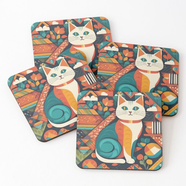 Item preview, A colorful world of flowers, clouds, mountains, and cat with calligraphy designed and sold by JangmiHorang.