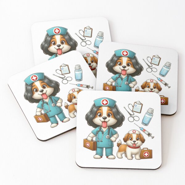 Item preview, Cute Dogtor and Nurse Dog designed and sold by SnuggleSafari.