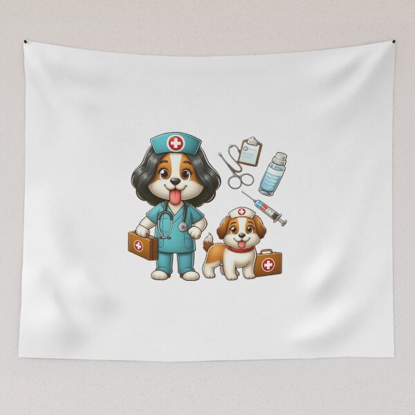 Item preview, Cute Dogtor and Nurse Dog designed and sold by SnuggleSafari.