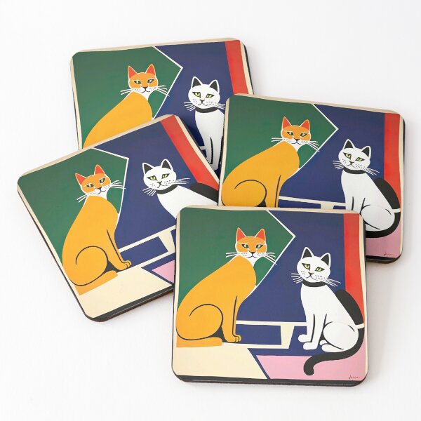 Item preview, "Feline Canine Harmony: Modernist Fusion in Henri Matisse Style" designed and sold by Huycao211.