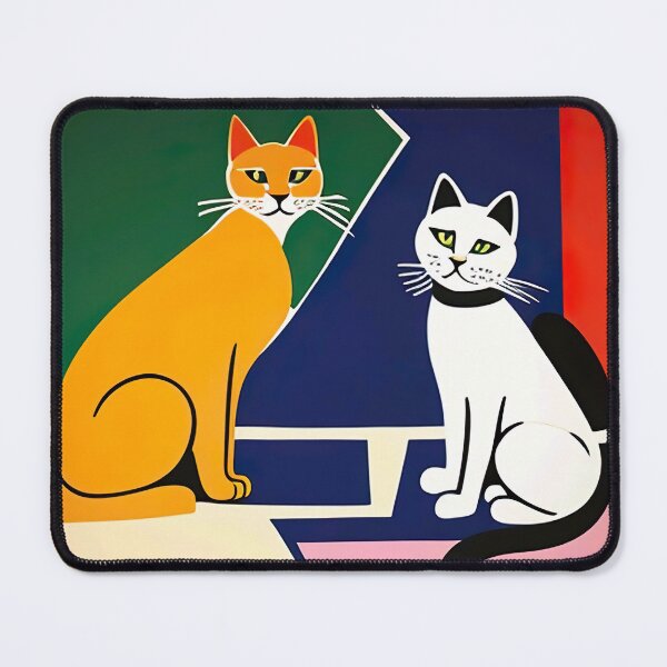 Item preview, "Feline Canine Harmony: Modernist Fusion in Henri Matisse Style" designed and sold by Huycao211.
