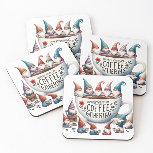 Item preview, Gnomes' Whimsical Coffee Gathering designed and sold by IdeasDream.
