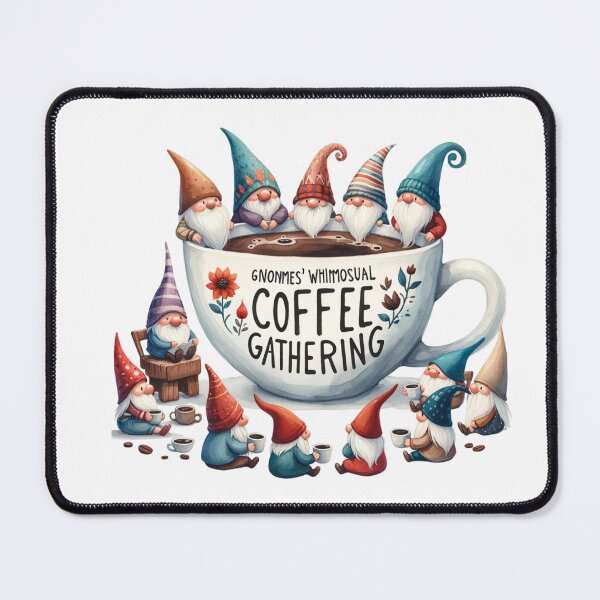 Item preview, Gnomes' Whimsical Coffee Gathering designed and sold by IdeasDream.
